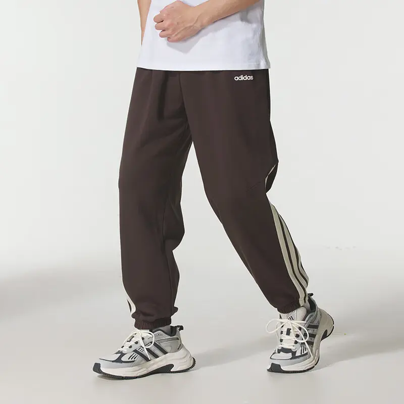 Вязаные спортивные штаны мужские Adidas, коричневый — фото 4