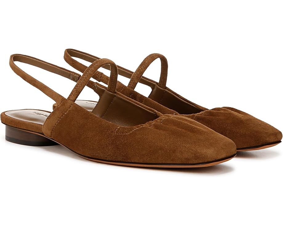 

Туфли на плоской подошве Vince Venice Slingbacks, цвет Elm Wood Brown Suede