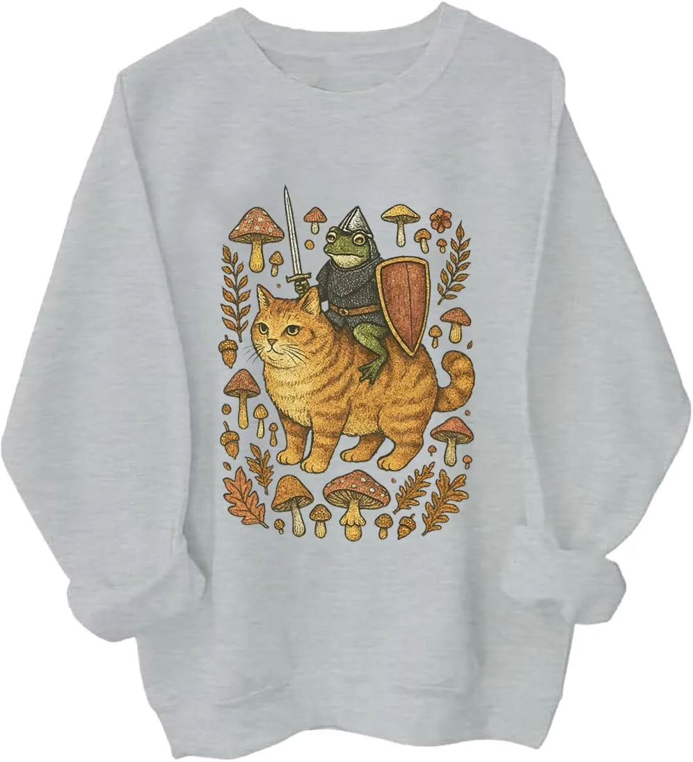 

Свитшот Medieval Frog On Cat Czbic