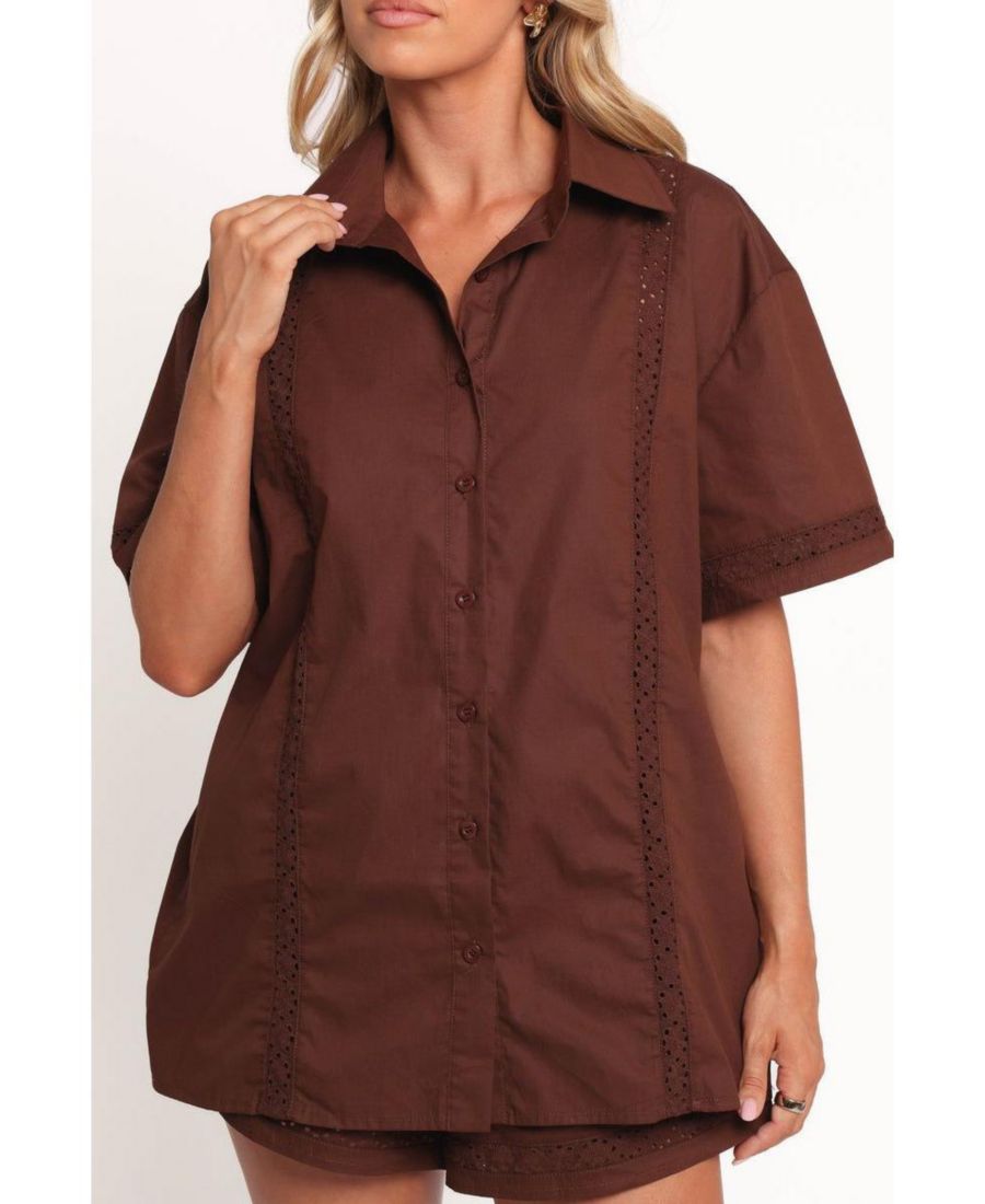 

Женская рубашка Austin с коротким рукавом Petal and Pup, Chocolate