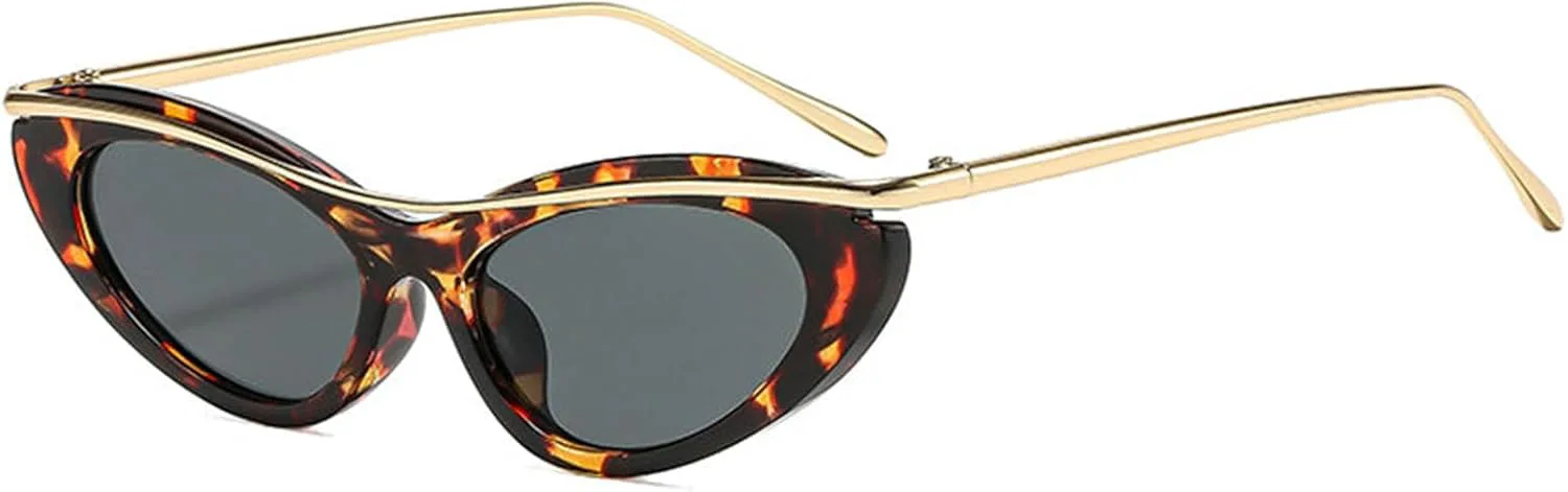 

Солнцезащитные очки COTIA Fashion Cat Eye для женщин и мужчин, с оригинальным дизайном, овальной формы, в стиле Y2k, панк, хип-хоп, для вечеринок, Leopard Grey