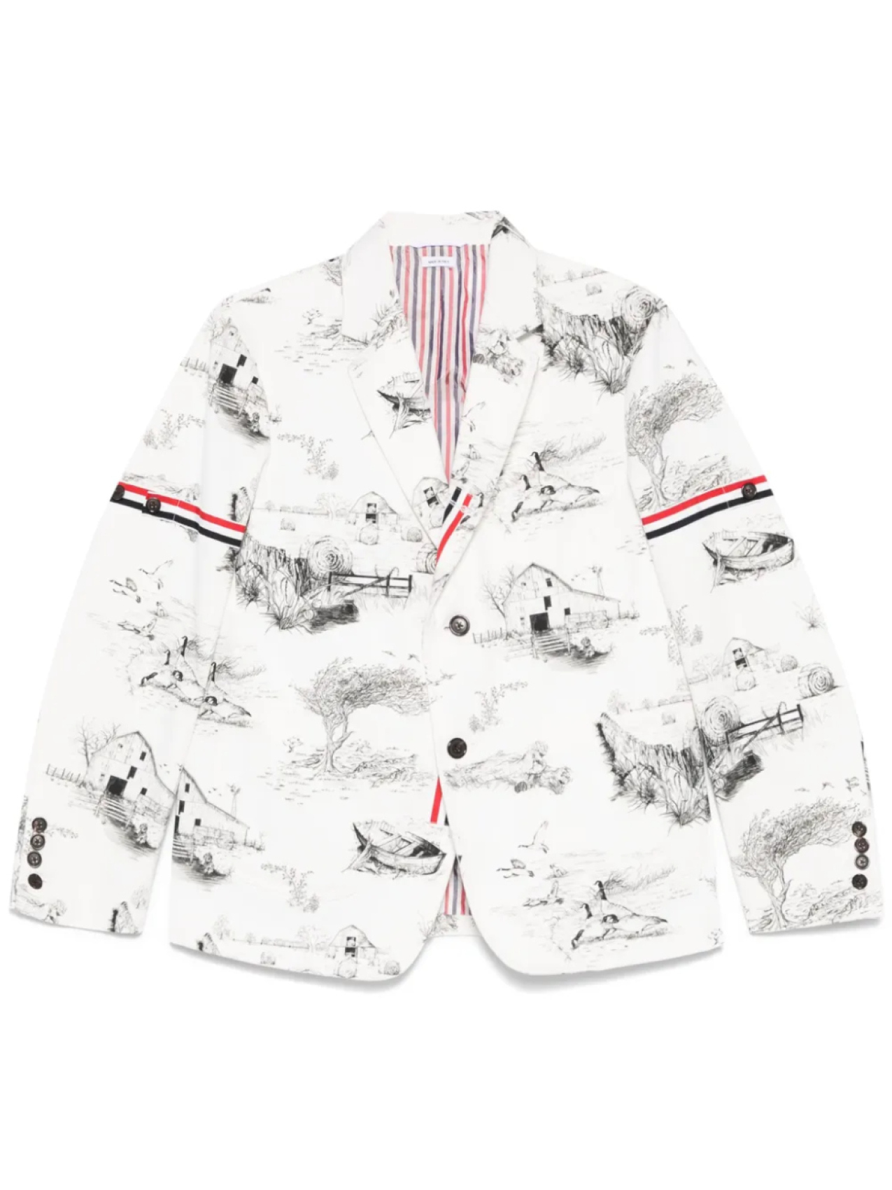 

Thom Browne пиджак с принтом, белый