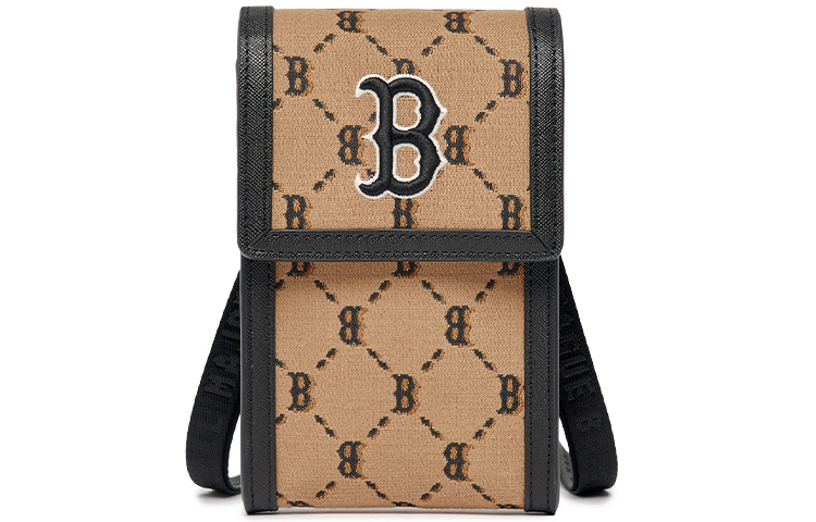 

MLB Жаккардовая ткань Чехол для телефона Сумка через плечо Миниатюрная женская коричневая