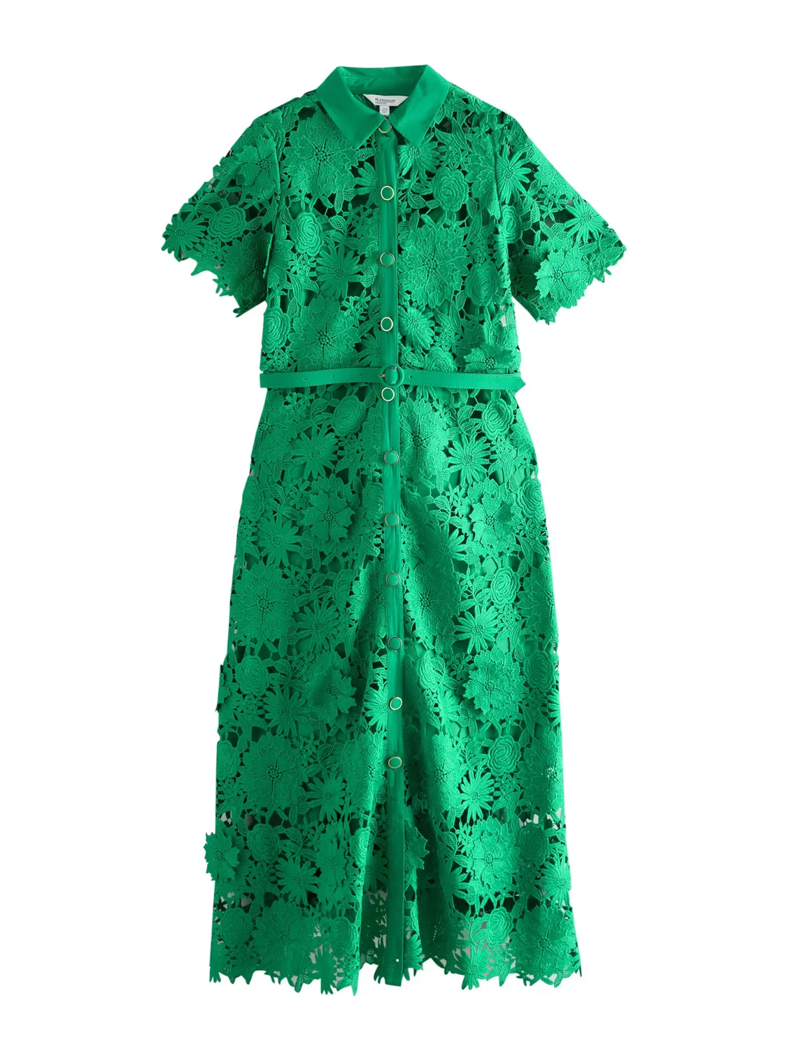 Платье-рубашка Next зеленого цвета