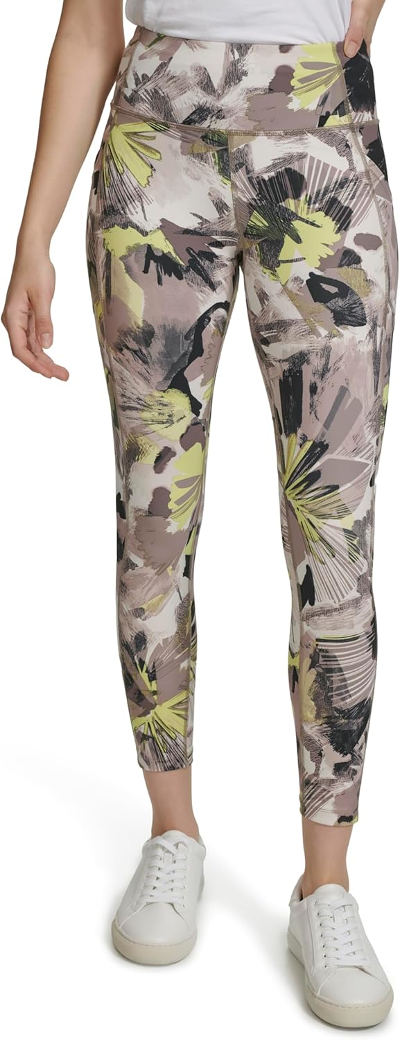 

Женские леггинсы Calvin Klein с принтом и высокой талией, Collage Floral Nu Beige