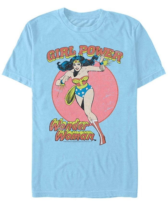 

Мужская футболка Wonder Woman Girl Power в винтажном стиле с короткими рукавами и потертостями Fifth Sun, синий