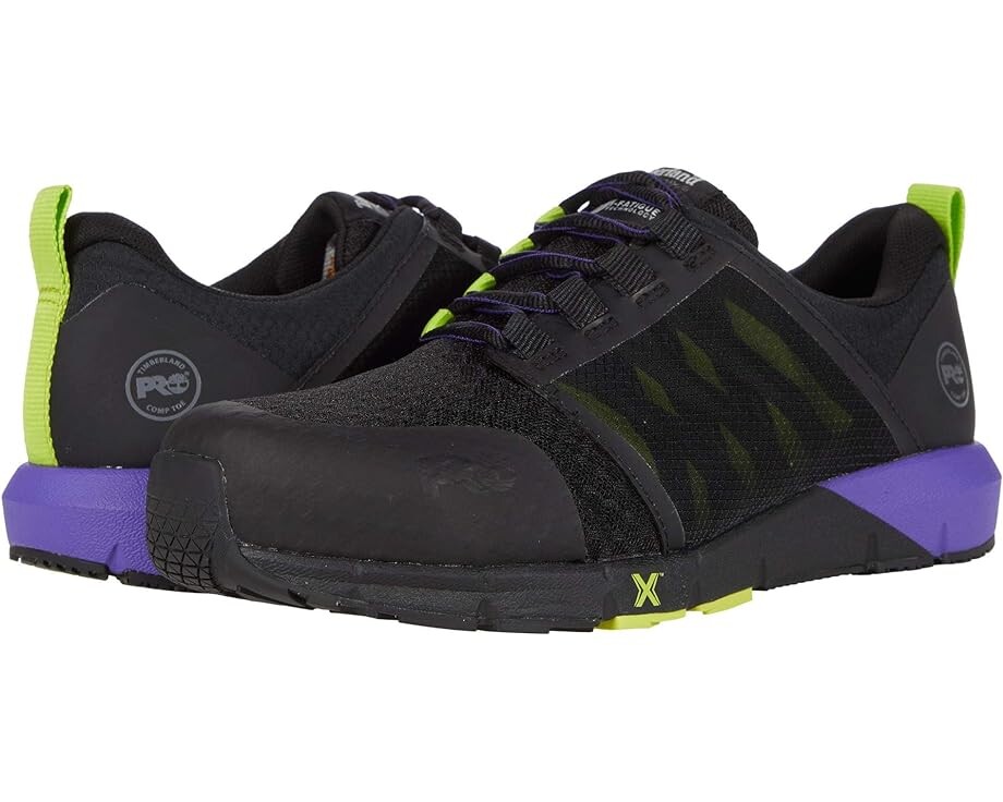 

Кроссовки Timberland PRO Radius Composite Safety Toe, цвет Black/Purple/Hi-Viz