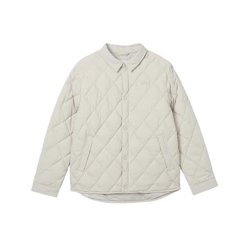 Пуховик мужской с воротником-стойкой, стеганый LACOSTE, BUQ/Light Gray