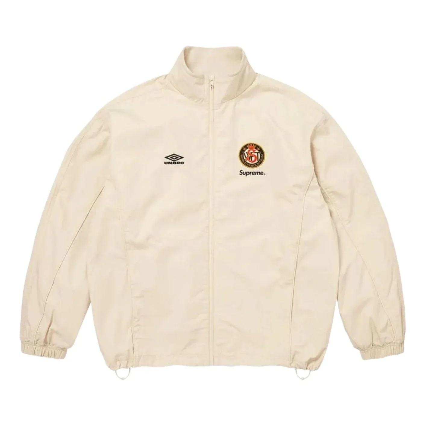 Спортивная куртка Supreme x Umbro SS26 из хлопка рипстоп, цвет «Stone», бежевый