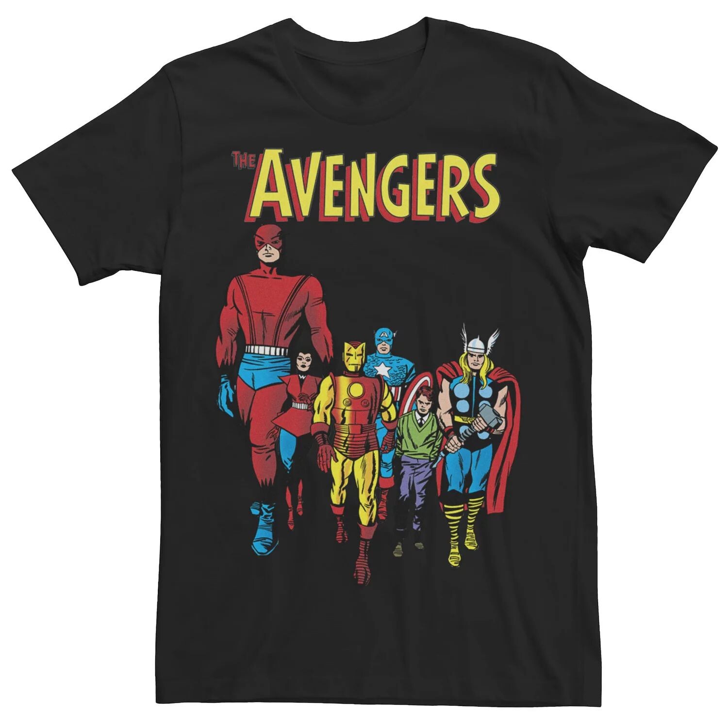 

Мужская футболка Marvel The Avengers Original Group Shot Licensed Character, черный