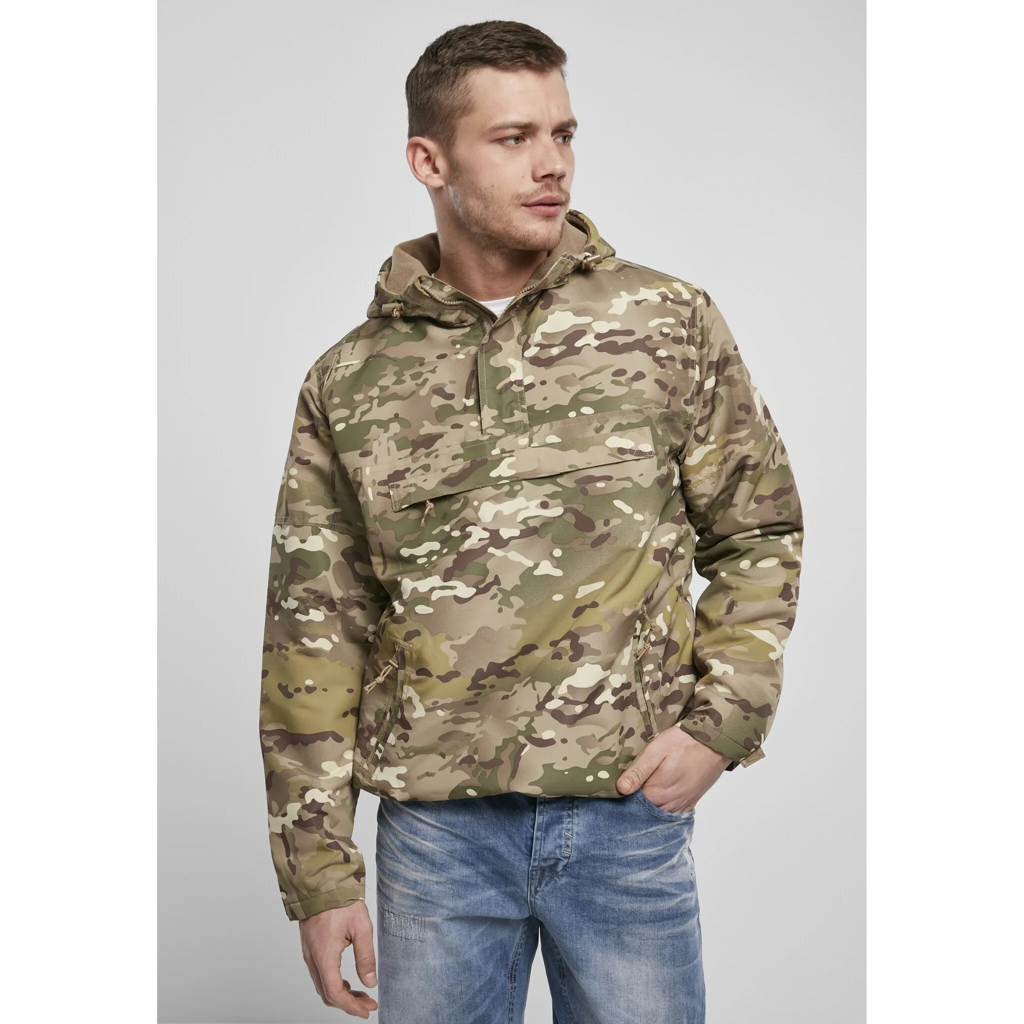 

Анорак Brandit "Мужская флисовая ветровка Brandit" (1 шт.), с капюшоном, цвет Tactical Camo