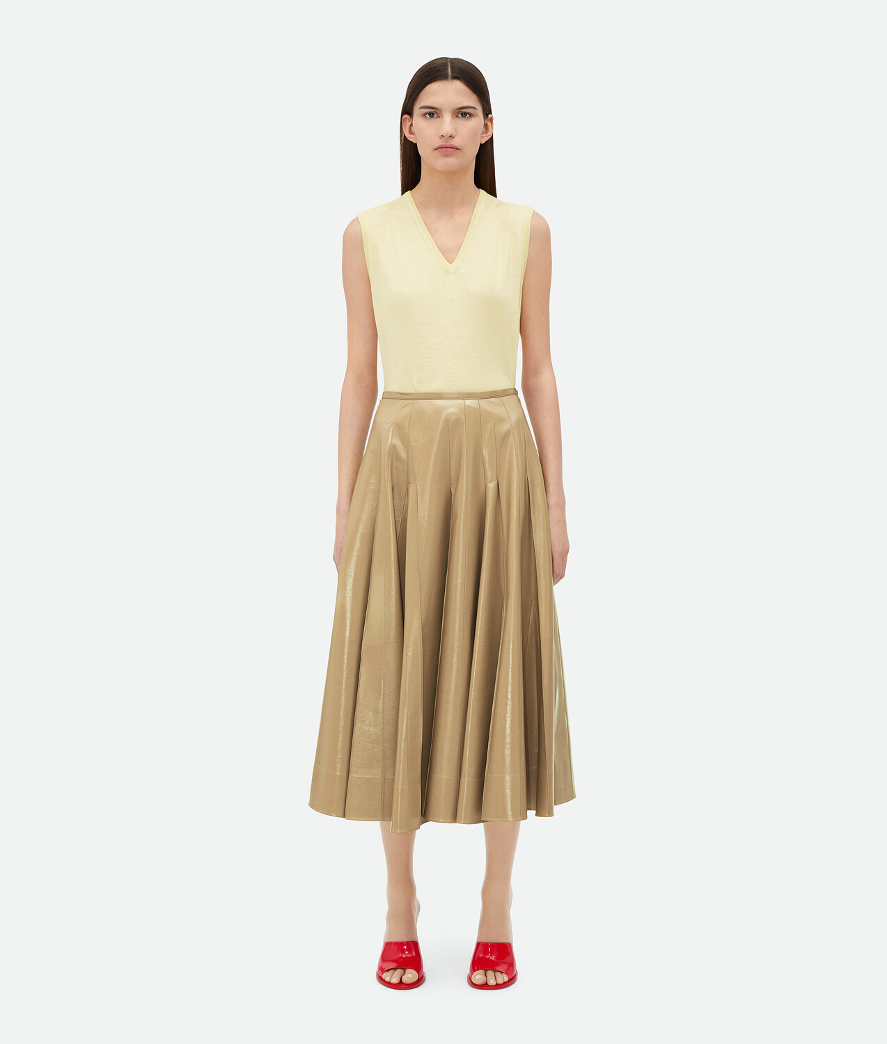 

Юбка из блестящей кожи Bottega Veneta