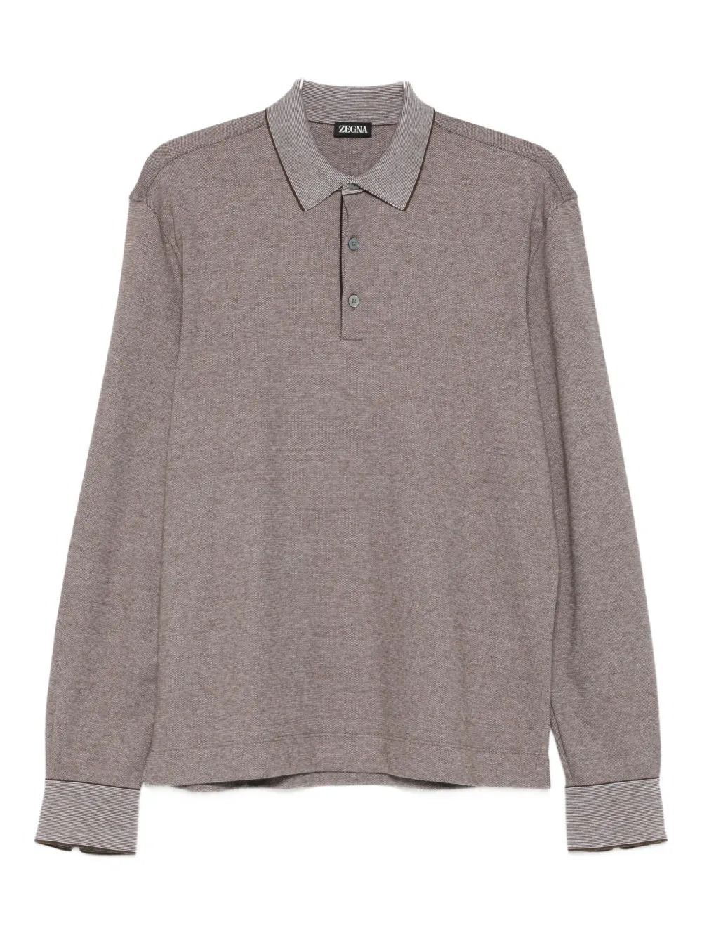 

Поло с длинными рукавами Zegna, коричневый
