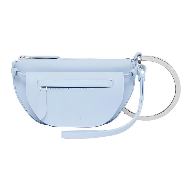 

Сумка Pia из телячьей кожи Полумесяц Портативная Ручная Плечевая Мини Женская Светло-голубая Burberry