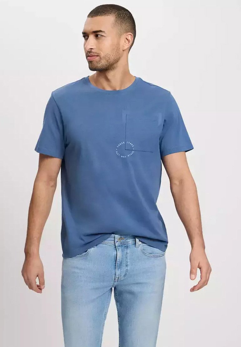 

Футболка с принтом Cross Jeans, синий