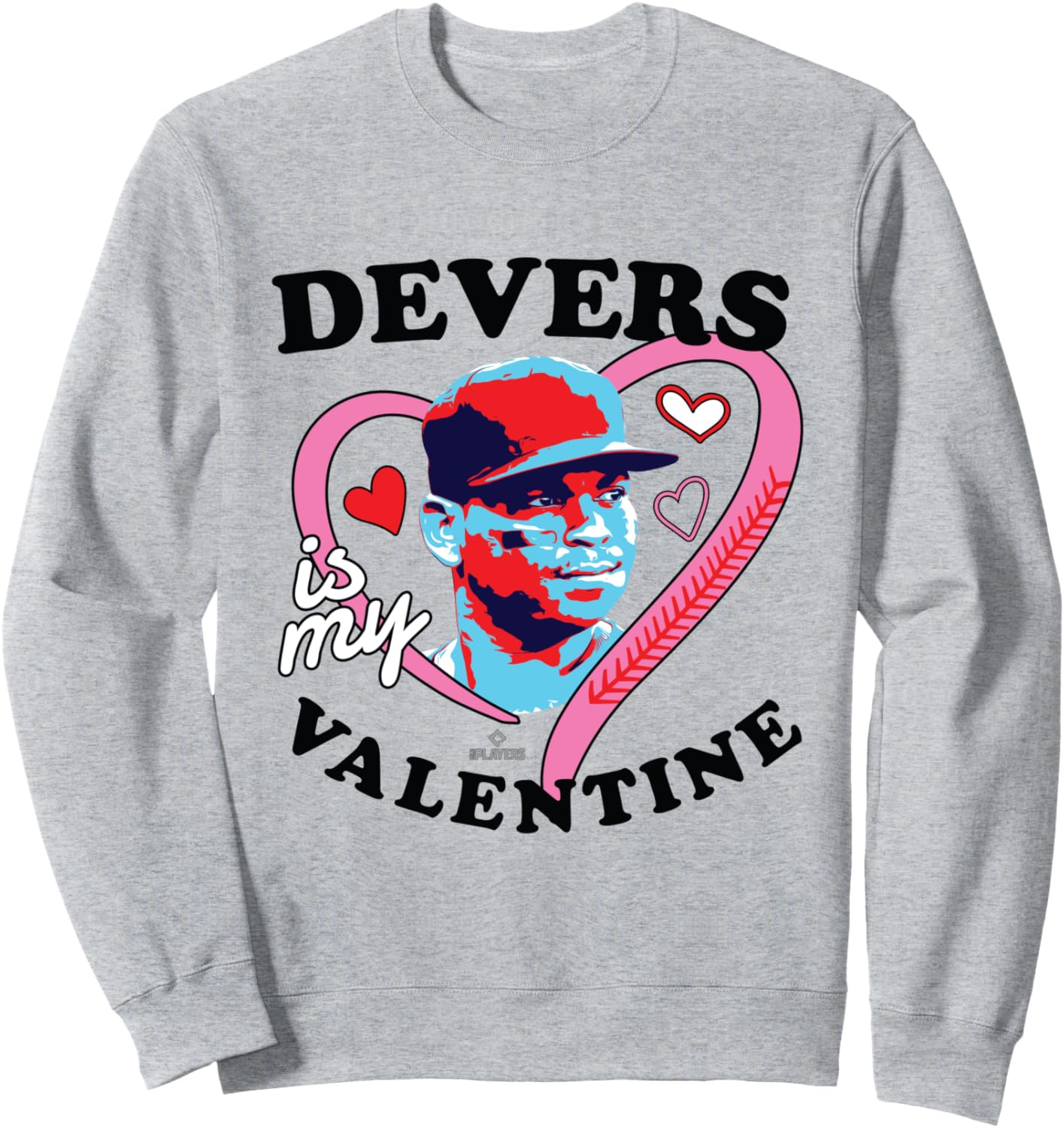 

Толстовка с надписью Я - моя Валентинка от бейсбольной ассоциации Бостона (MLBPA) Ryno Sports, серый