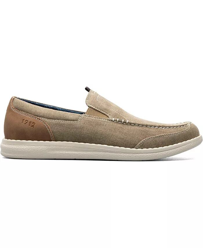 Мужские туфли Brewski Canvas Venetian Moc Toe Nunn Bush, коричневый/бежевый — фото 2