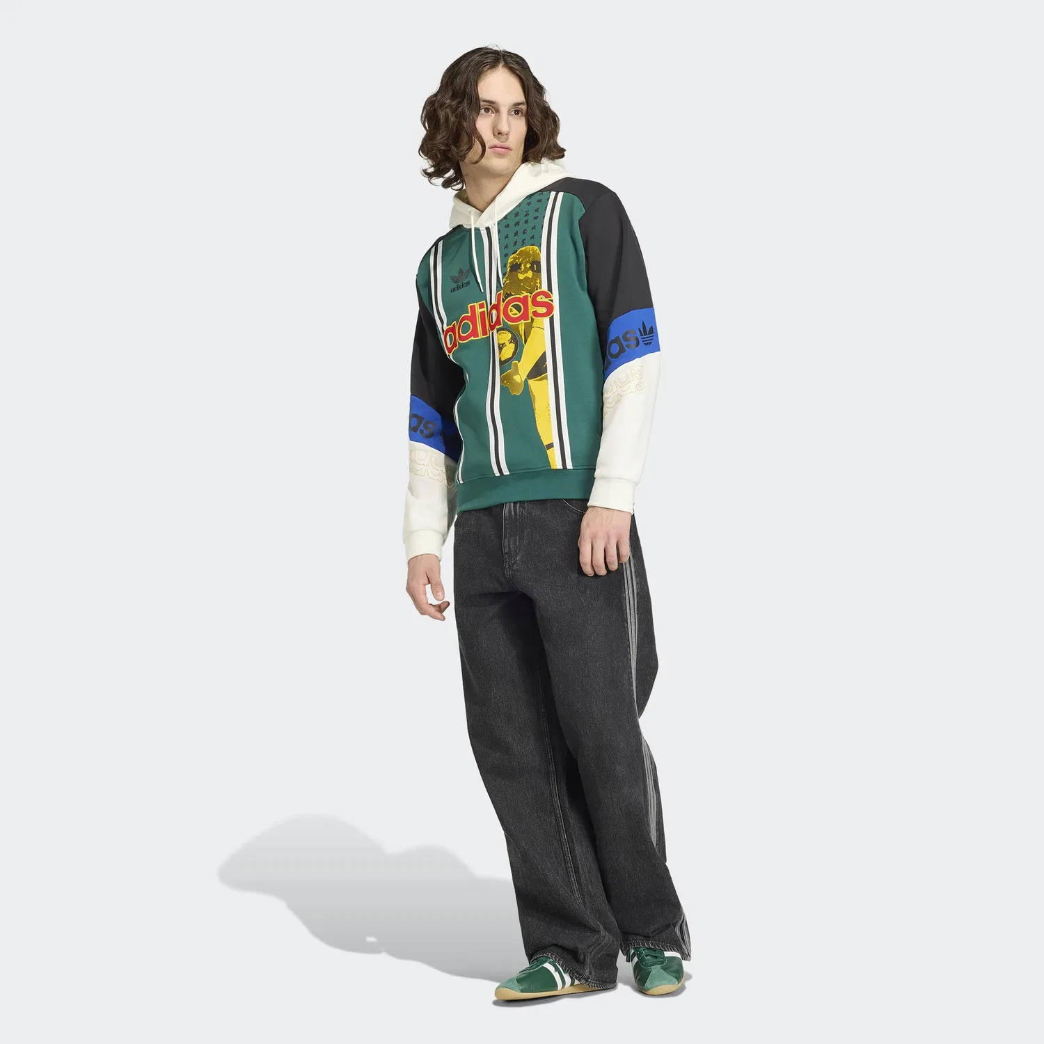 Толстовка Adidas Originals зеленого цвета — фото 3