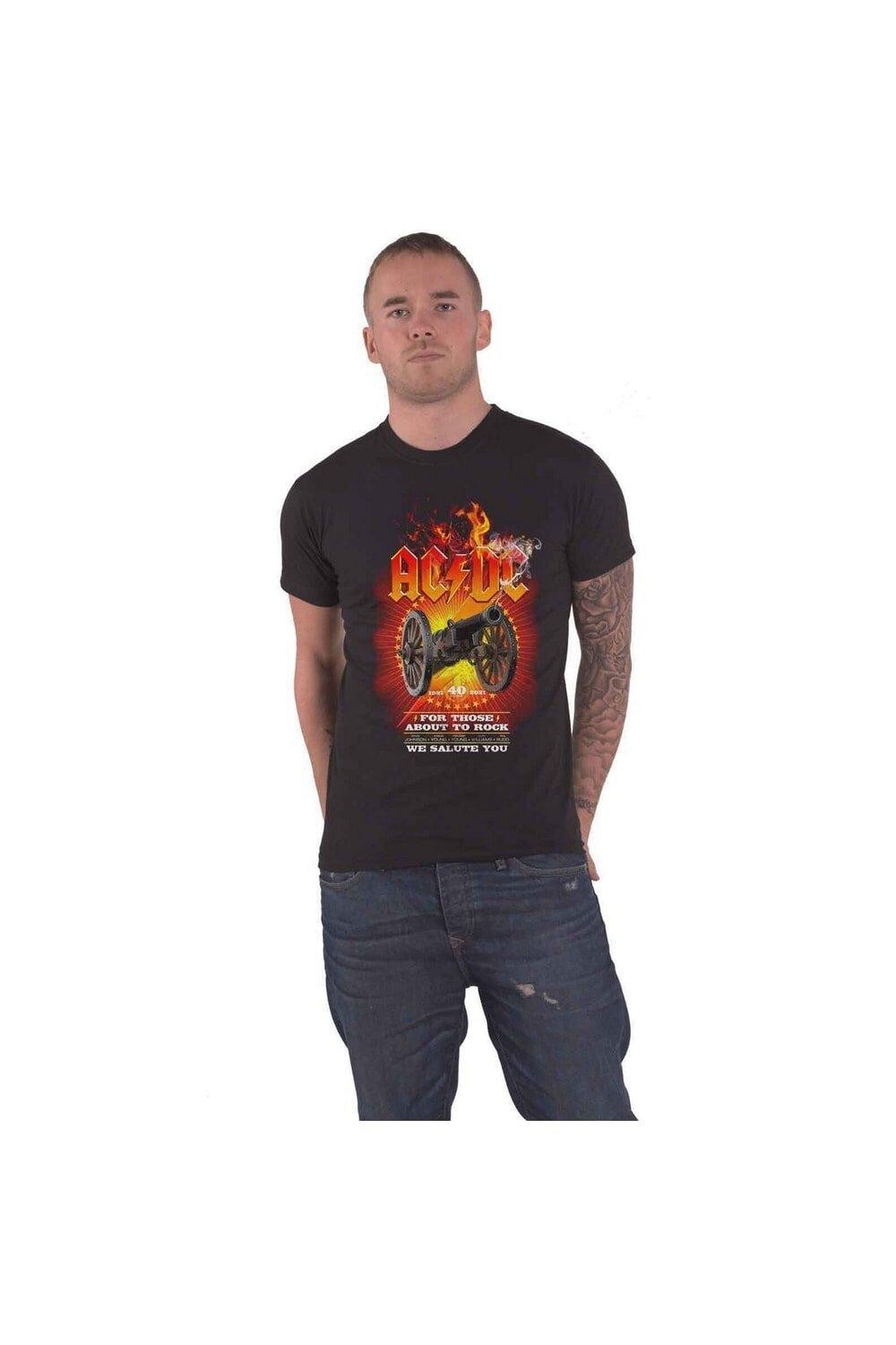 

Хлопковая футболка 40th Flames для тех, кто собирается зажигать AC/DC, черный