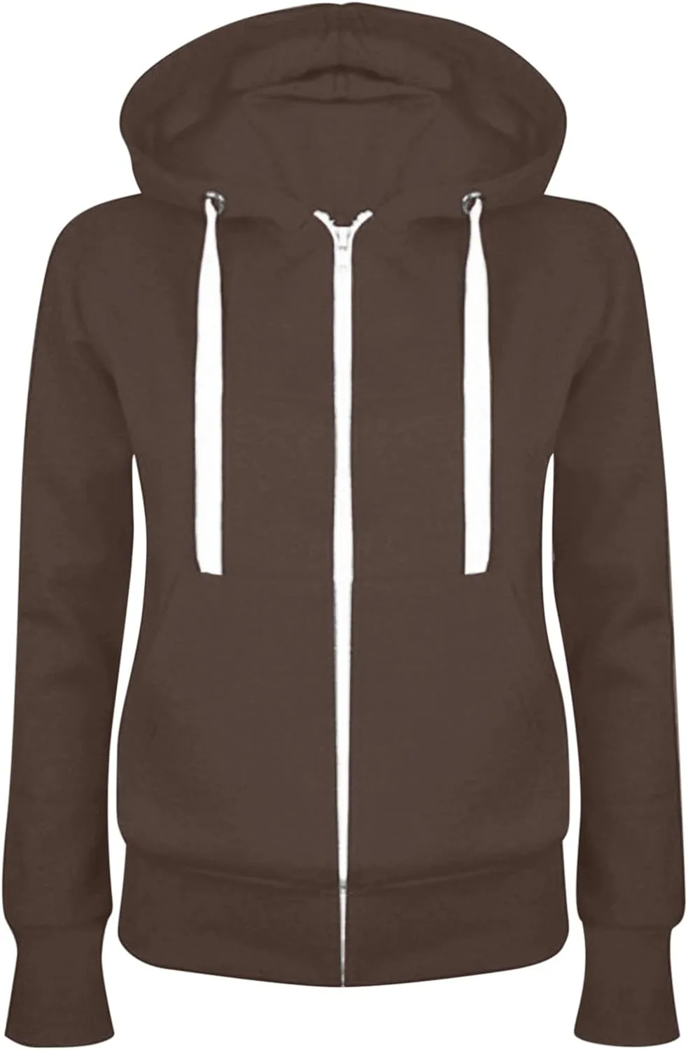 

Женский худи Casual Full Zip Up с карманами, свободный крой