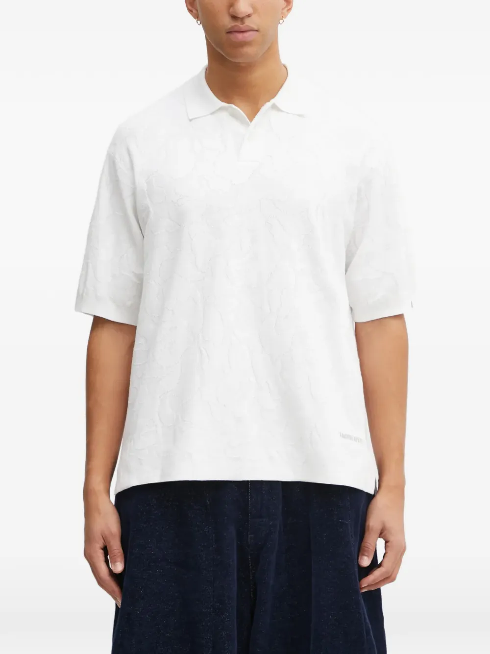 

Поло с жаккардовым камуфляжным узором A BATHING APE, белый