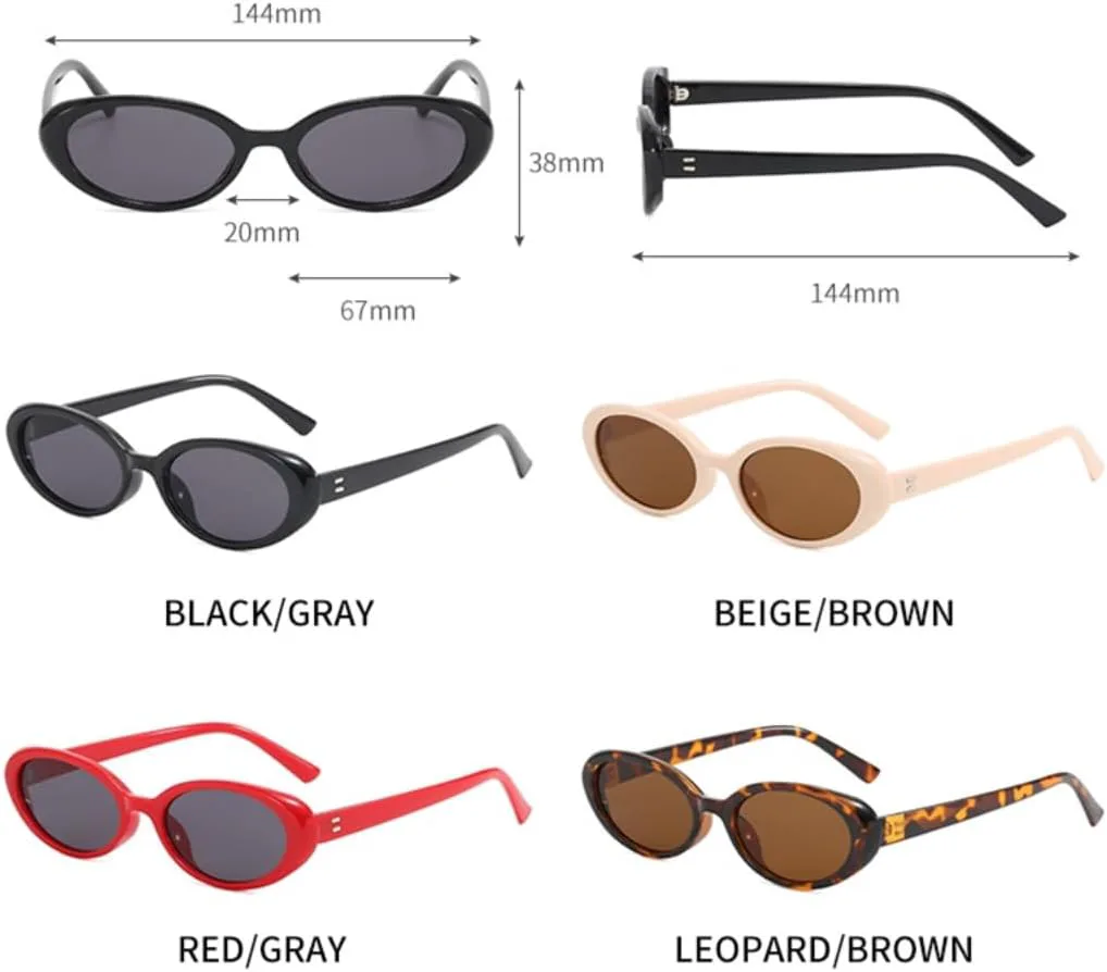 

Модные маленькие овальные солнцезащитные очки для женщин и мужчин с заклепками, в стиле ретро, ​​роскошные, с защитой от УФ-излучения UV400 UATXTAU, Orange