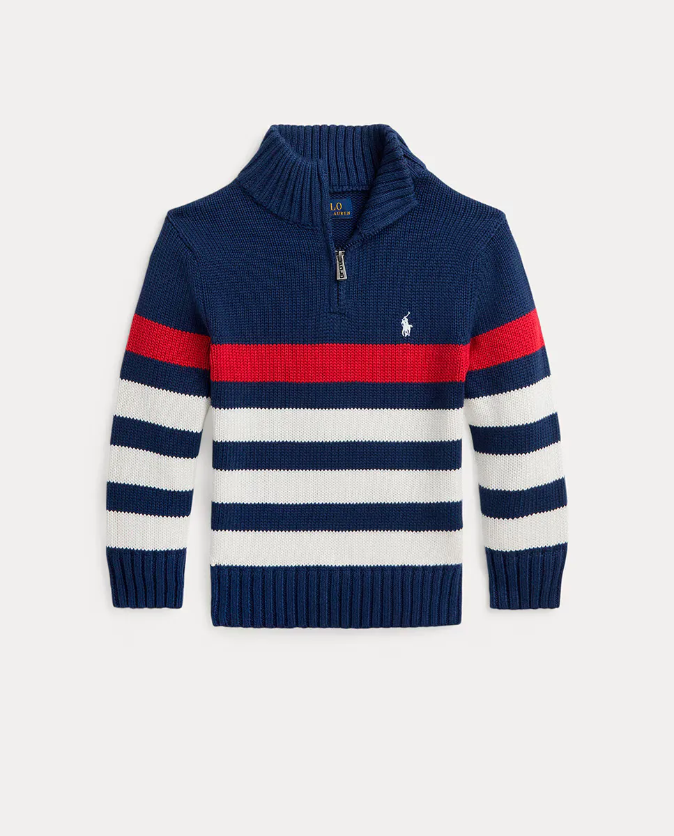 

Хлопковый свитер с полумолнией для мальчика Polo Ralph Lauren, мультиколор