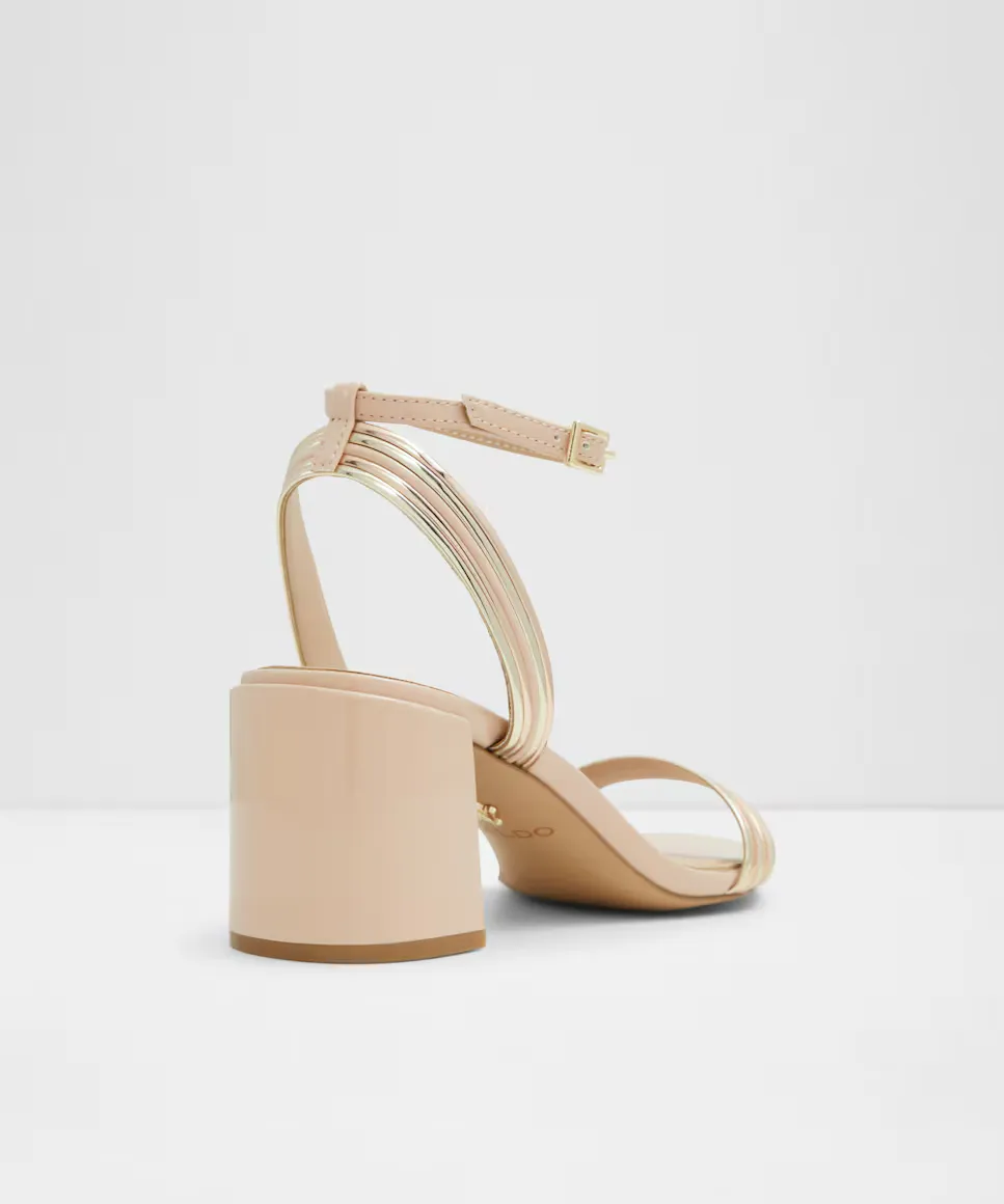 Женские босоножки на круглом носке на каблуке Aldo, бежевый — фото 4
