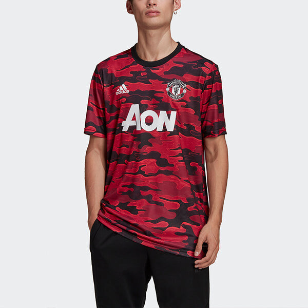 Майка adidas Manchester United Soccer/Football Training Sports Jersey Short Sleeve T-shirt 20-21 Season Red, красный — фото 3