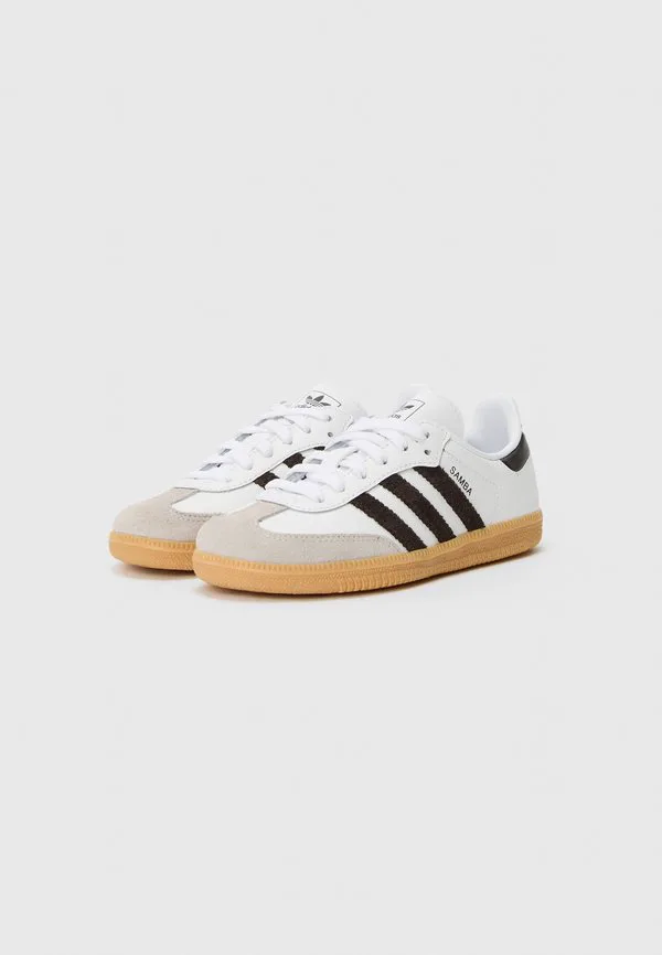 Коричневые кроссовки унисекс «самба» Adidas Originals, White/Aurora Coffee/Clear Granite — фото 2