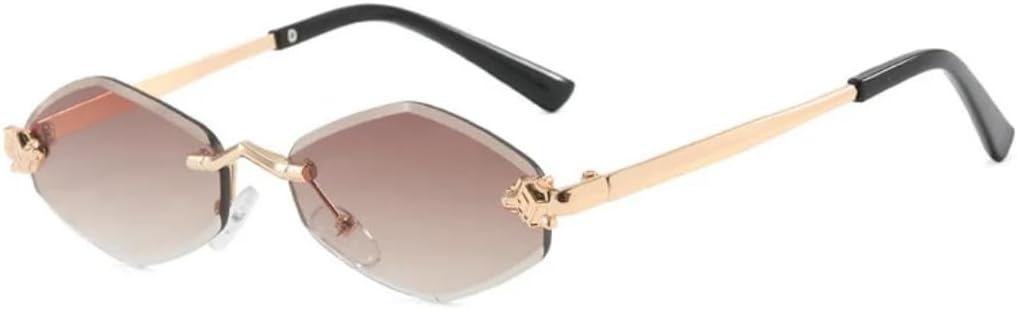 

Роскошные женские солнцезащитные очки, модные, с рисунком головы леопарда, без оправы, градиентные, повседневные, для рыбалки, мужские, с защитой от УФ-излучения UV400 VFDHN, 8068-c3