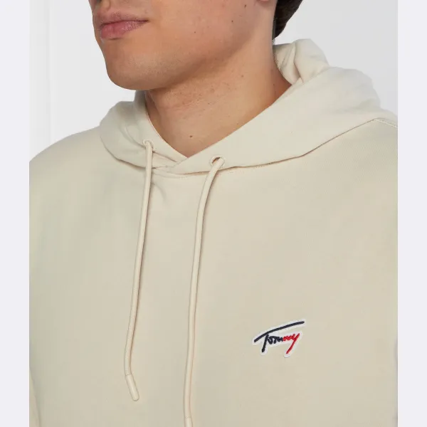 Стираная фирменная толстовка стандартного кроя Tommy Hilfiger, бежевый — фото 4