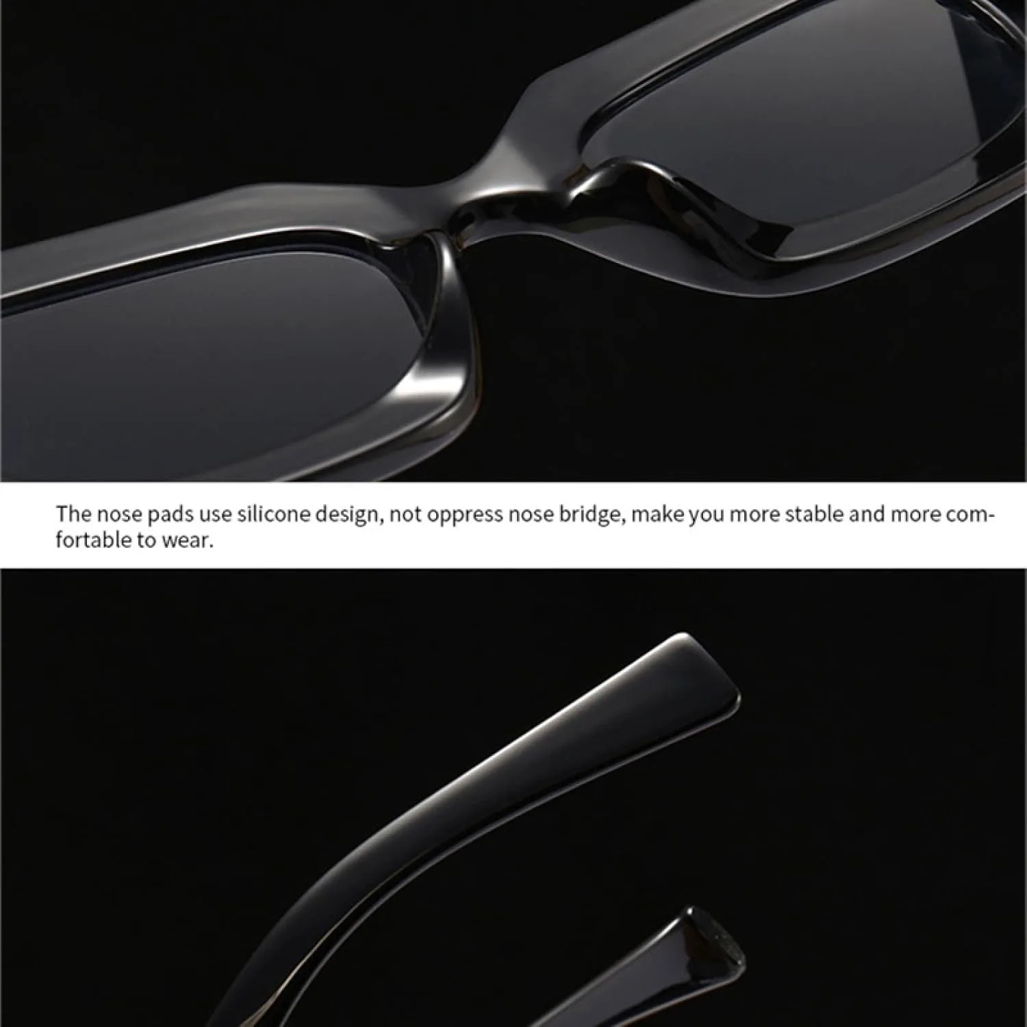 

Ретро прямоугольные солнцезащитные очки-гелевые защитные очки для женщин, модные градиентные очки с защитой от УФ-излучения для мужчин TVTBBVV, Black Clear