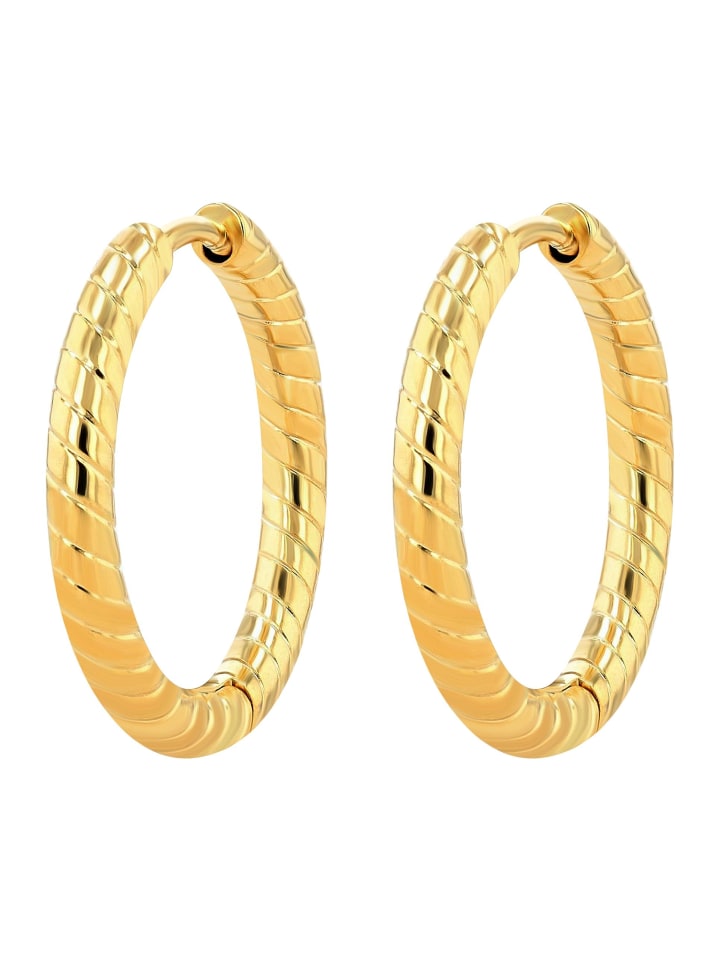 

Adeliás Женские серьги - серьги-кольца на шарнирах из нержавеющей стали с золотым покрытием