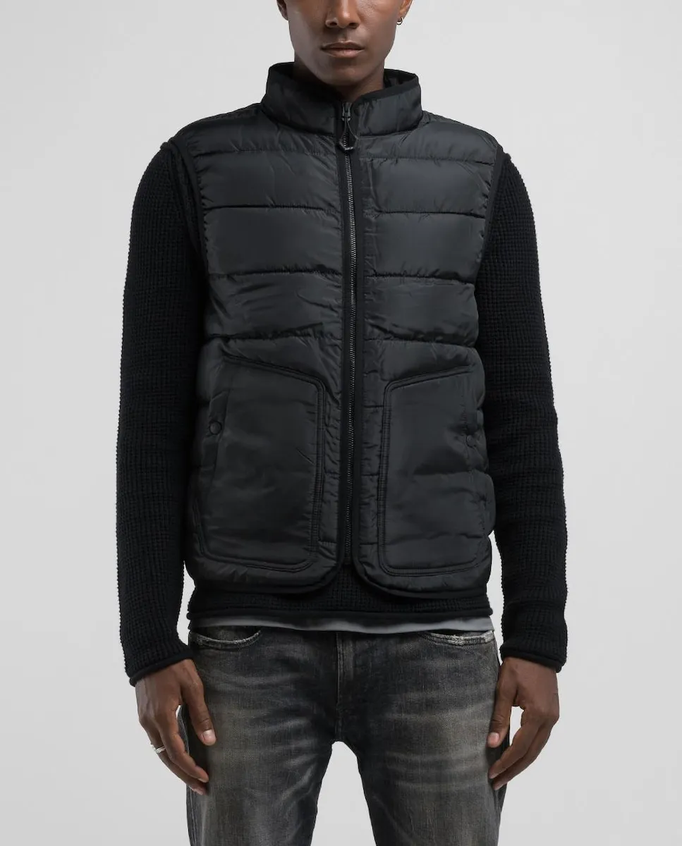 

Мужская стеганая куртка на молнии Replay, черный