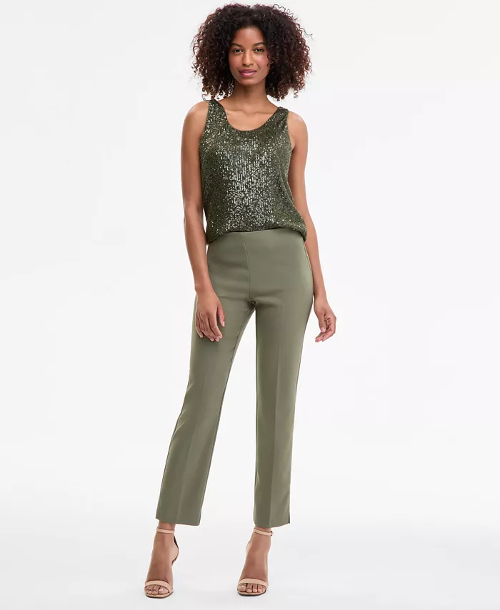 

Женские эластичные брюки-чинос Urban Stretch с манжетами на щиколотках Anne Klein, зеленый