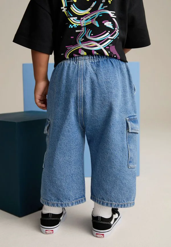 Джинсовые шорты прямого кроя с широкими штанинами Next, Mid Blue Denim — фото 3