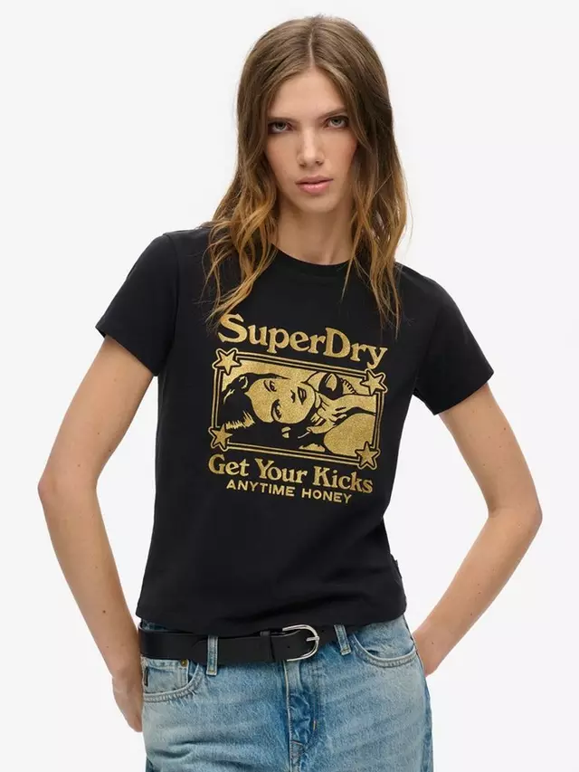 

Футболка Superdry Archive Super Fitted, цвет black/gold