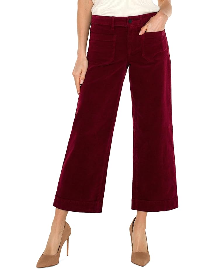 

Джинсы Liverpool Los Angeles Wide Leg Crop with Patch Pockets Mid Rise Stretch Corduroy in Ruby, цвет Ruby