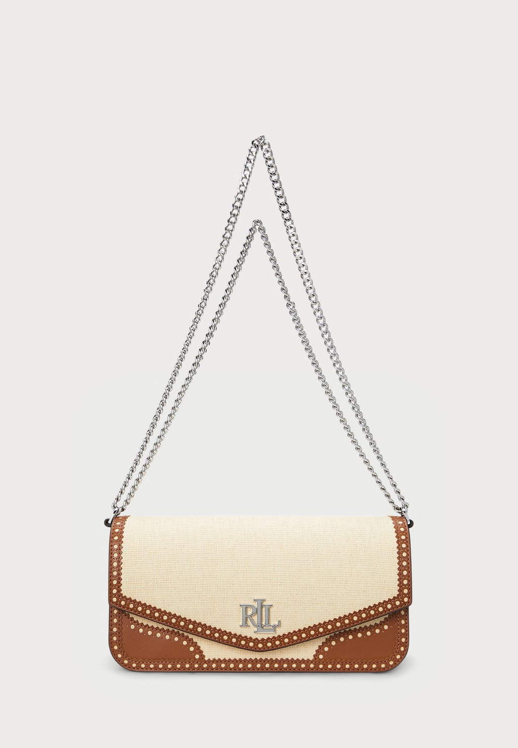 

Сумка через плечо STRAW & LEATHER MEDIUM SAWYER BAG - Across body bag Lauren Ralph Lauren, бежевый