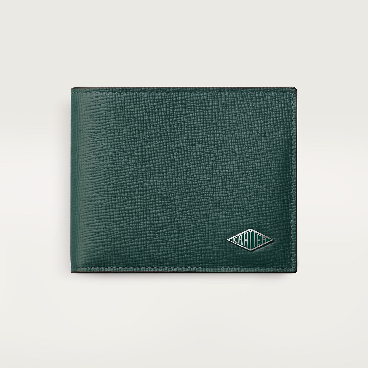 

Кошелек Cartier Portefeuille compact 6 cartes de crédit, Cartier Losange, телячья кожа с зернистой текстурой цвета сосны