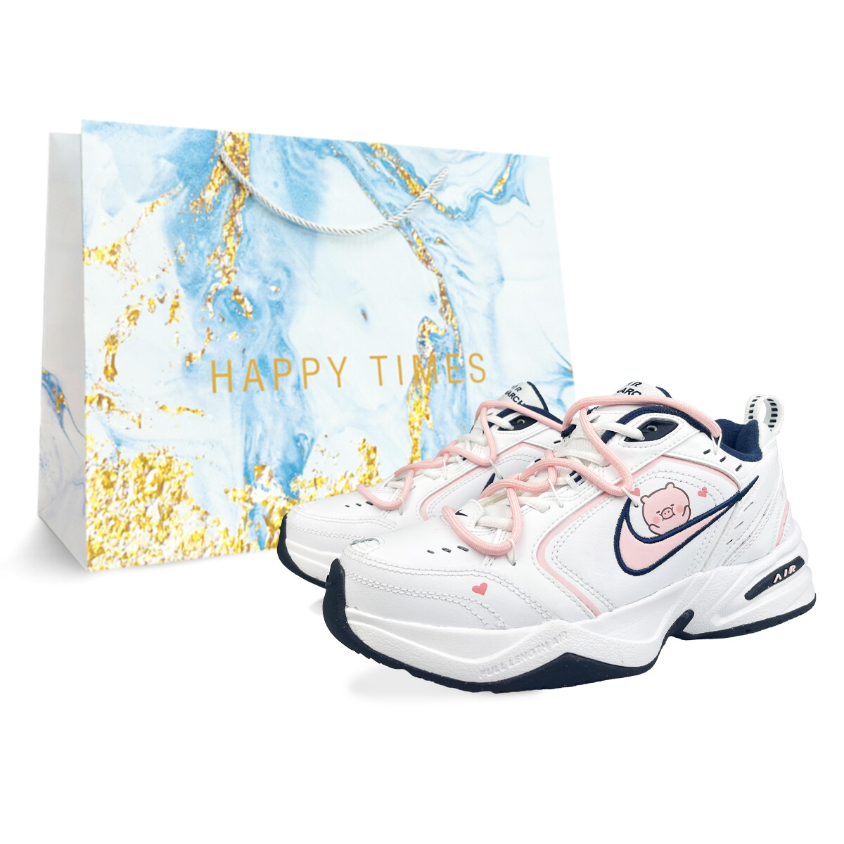 

Кроссовки Nike Air Monarch 4 Chunky Sneakers Unisex Low-top Pink/Black, белый