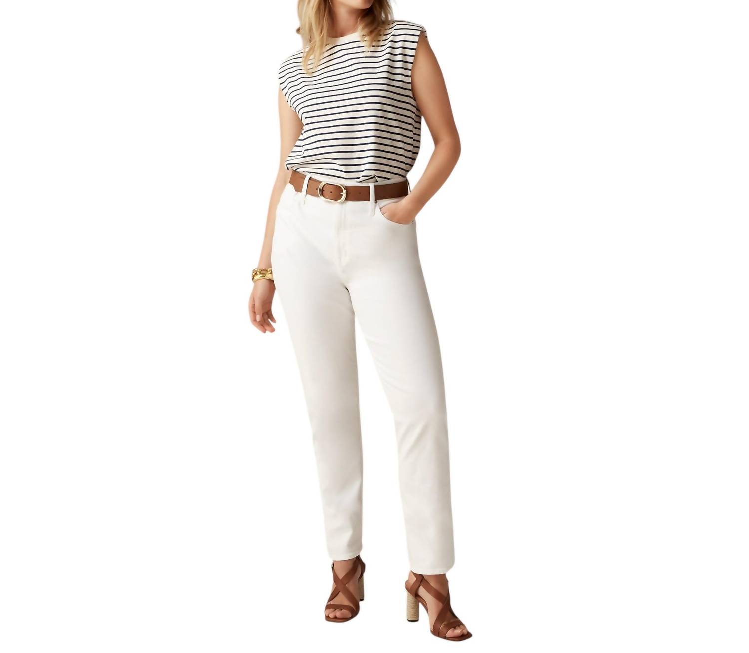 

Женские классические прямые джинсы белого цвета J.Crew