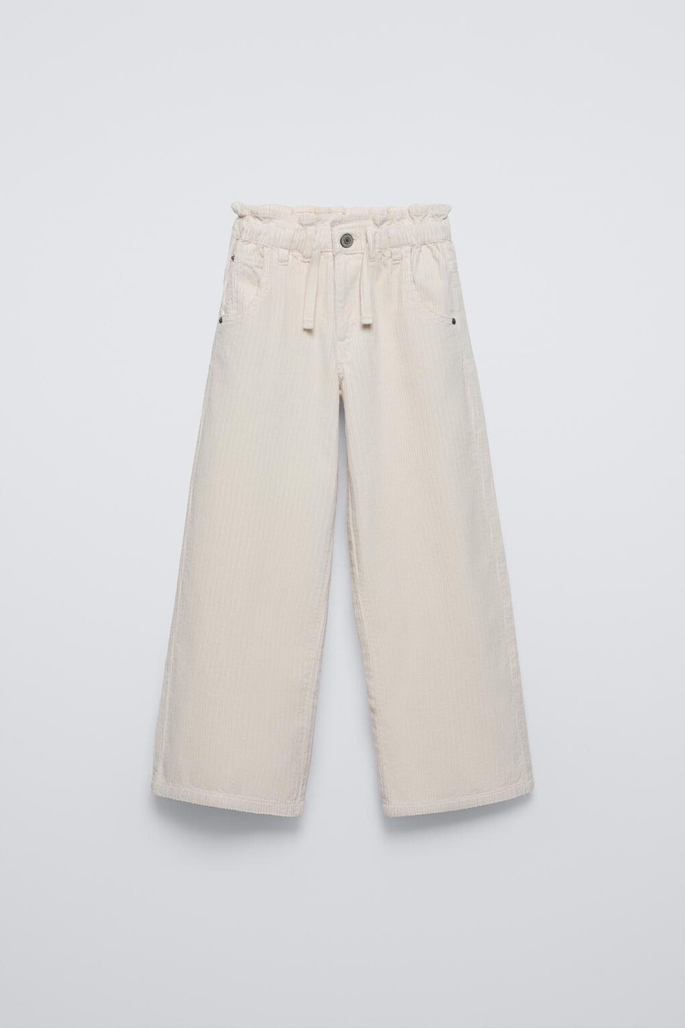 

Брюки из толстого вельвета с бумажными мешками ZARA, экрю