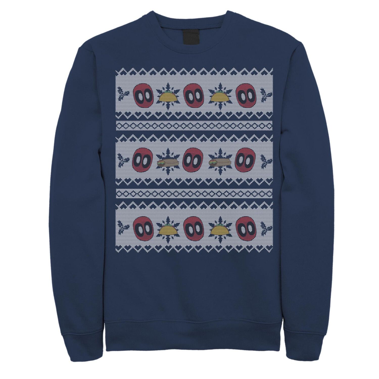 

Мужской флисовый свитер Marvel Deadpool Chimichanga & Taco Ugly Christmas Licensed Character