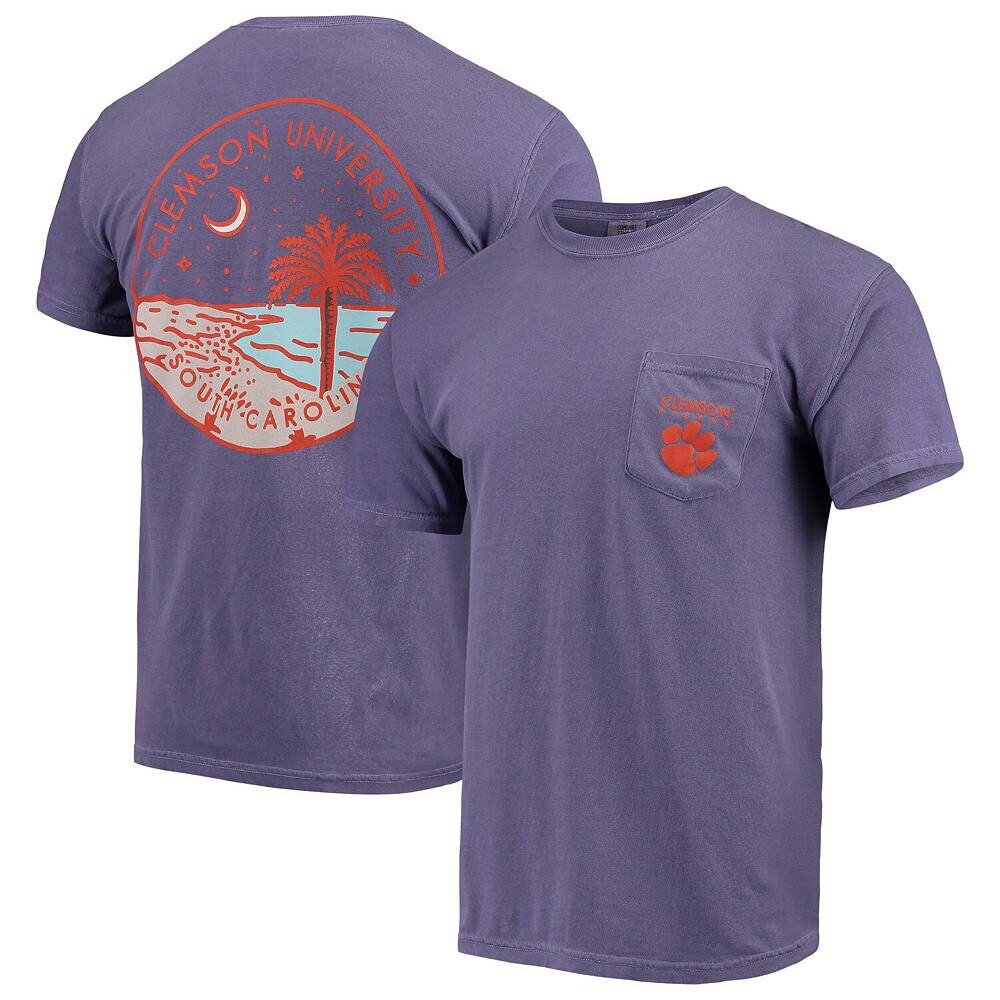 

Мужская фиолетовая футболка с карманами Clemson Tigers Circle Scene Comfort Colors, цвет Clm Purple