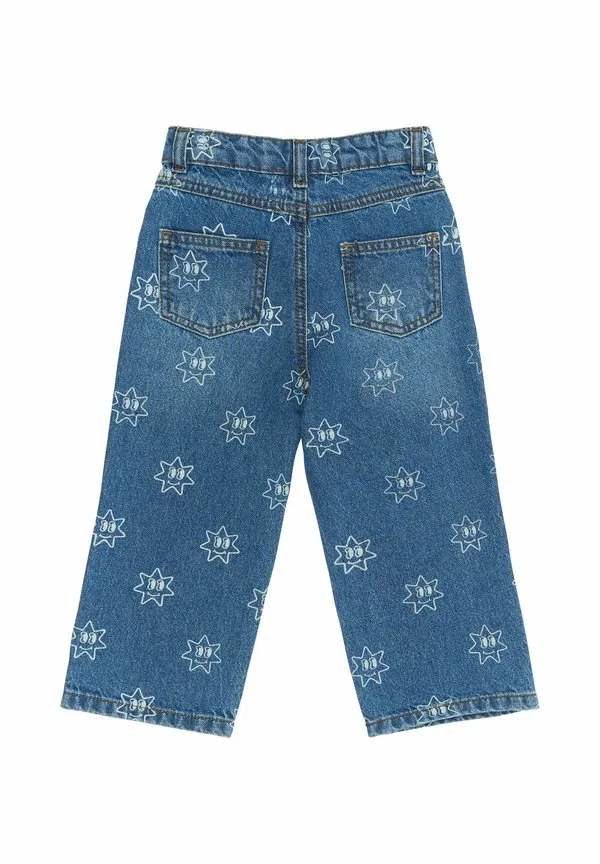 Джинсы рипли с широкими прямыми штанинами The New Siblings, Medium Blue Denim Aop — фото 3