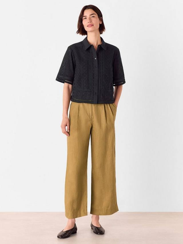 

Кропированная блузка из хлопка с вышивкой Whistles, Black