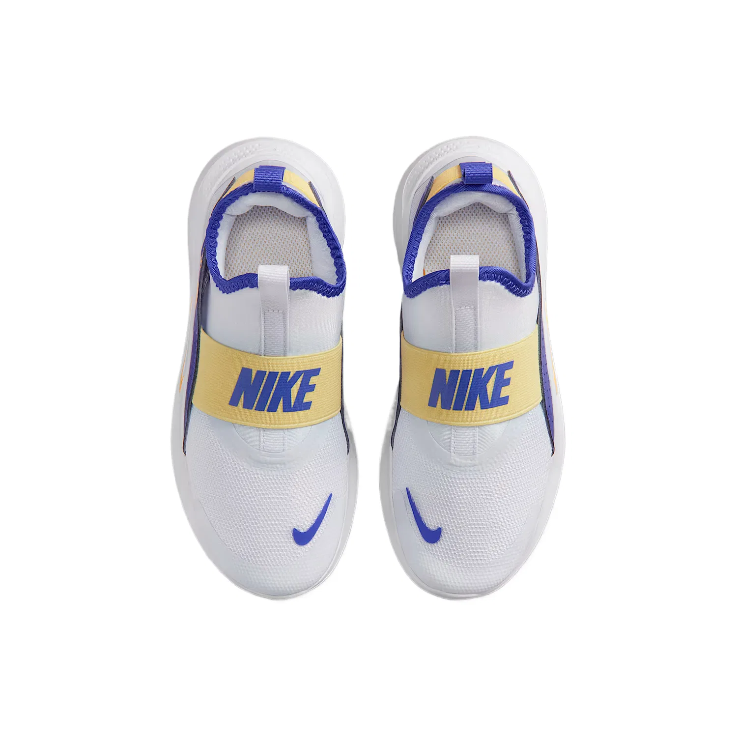 Детские кроссовки для бега Flex Runner 4 из текстиля и искусственной кожи Nike, Soccer Gray/Slate Blue/Soft Yellow/Laser Orange — фото 4