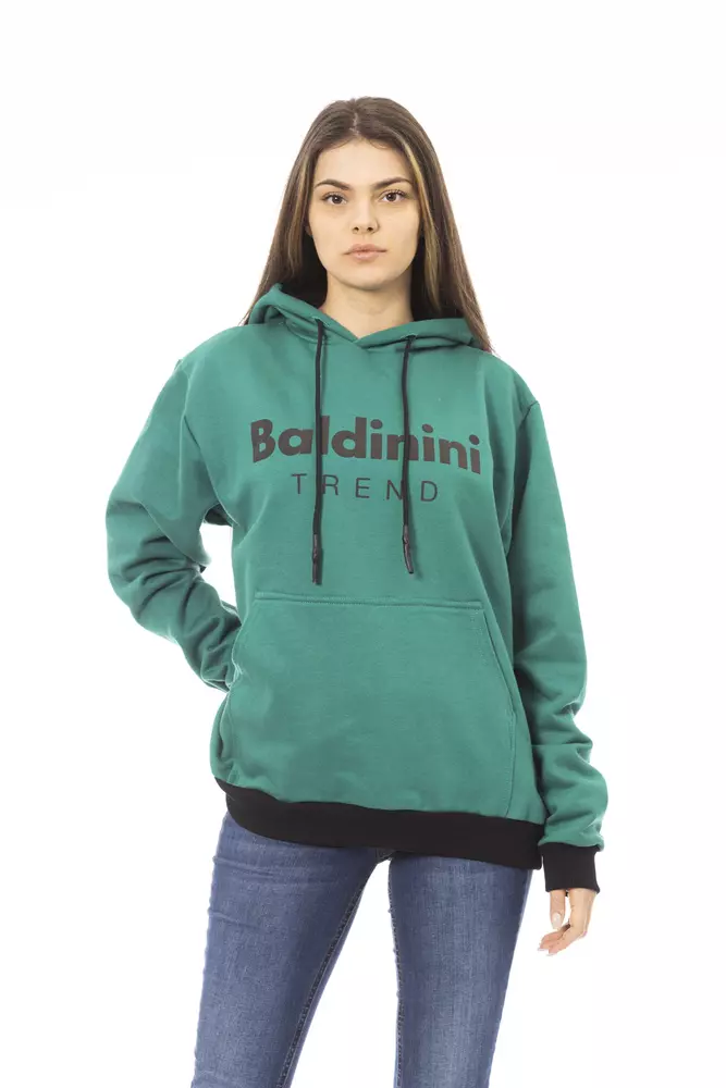 

Черная хлопковая женская толстовка с капюшоном Baldinini Trend